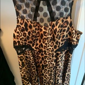 Leopard Print Mini Dress - Size XL